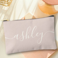 Monogram Modern Calligraphy Pink Ivory Script