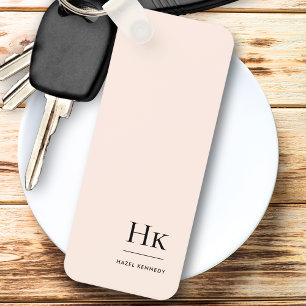 Monogram Modern Classic Minimalist Monogrammed Key Ring