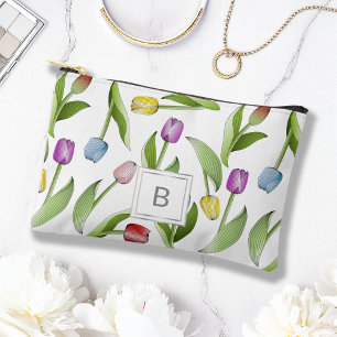 Monogram Modern Colourful Tulip Accessory Pouch