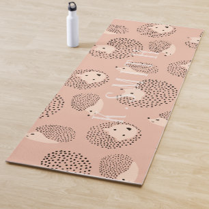 Monogram Modern Cute Hedgehog Pattern Yoga Mat