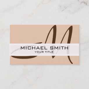 Monogram Modern Desert sand Background Business Card