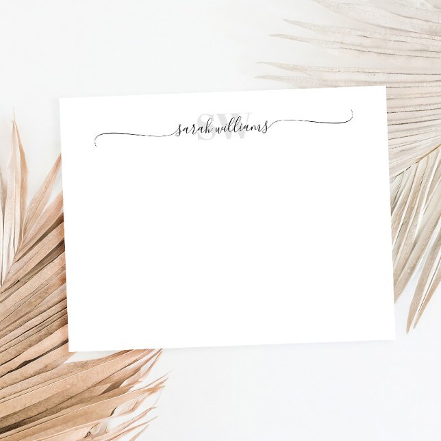 Monogram Modern Elegant Chic Script Name Card (Creator Uploaded)