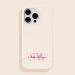 Monogram Modern Elegant Chic Script Name iPhone 15 Pro Max Case<br><div class="desc">Monogram Modern Elegant Chic Script Name Personalised iPhone Case</div>