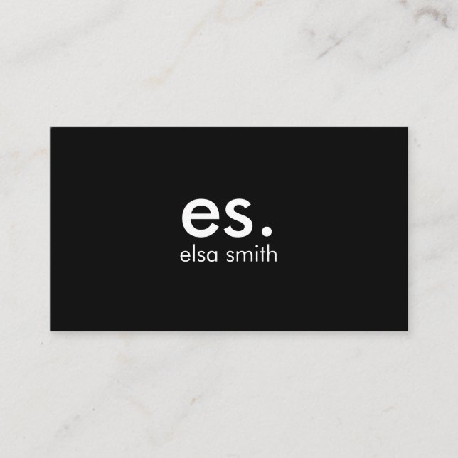 Monogram Modern Elegant Minimal Black and White Business Card (Front)