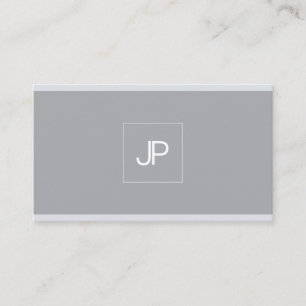 Monogram Modern Elegant Simple Grey Professional Business Card
