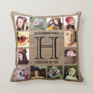 Monogram Modern Family 12 Instagram Photos Cushion