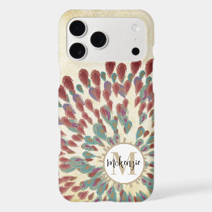 Monogram Modern Flower Teal iPhone Case