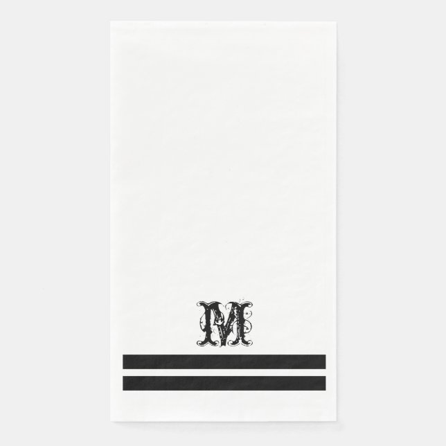 Monogram Modern French Guest Bath Paper Towels Napkin (Front)