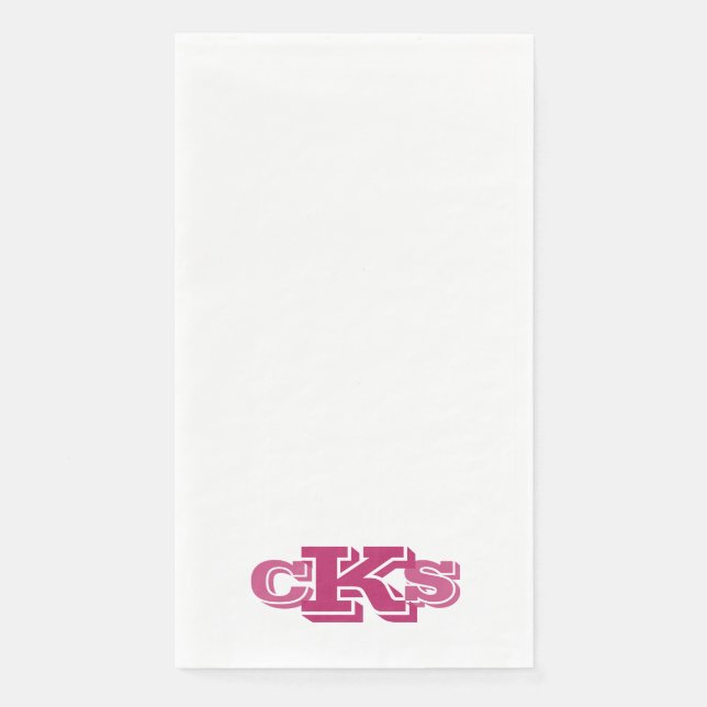 Monogram Modern Fun Guest Bath Paper Towels Napkin (Front)