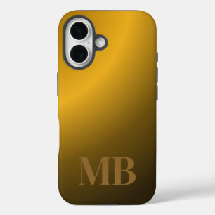 Monogram Modern Gold Tiger Eye iPhone 16 Case