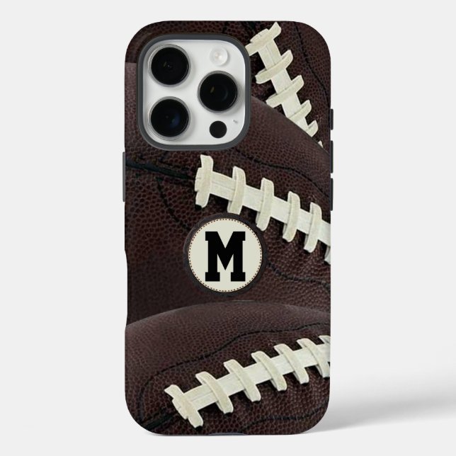 Monogram Modern Graphic Football  Case-Mate iPhone Case (Back)