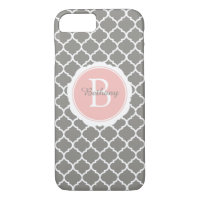 Monogram Modern Grey Pink Geometric
