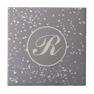 Monogram Modern Grey Terrazzo  Tile