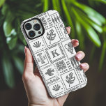 Monogram Modern Grey White Abstract Pattern iPhone 16 Pro Max Case<br><div class="desc">Monogram Modern Grey White Abstract Pattern iPhone 16 Pro Max Case Phone Case features a pattern of abstract objects with your custom monogram in the centre. Perfect gift for her for Christmas,  birthday,  Mother's Day and more whether girlfriend,  sister,  mother,  friends. Created by Evco Studio www.zazzle.com/store/evcostudio</div>