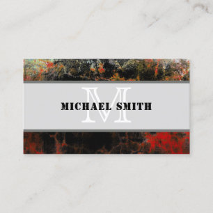 Monogram Modern Grunge Metal Background #4 Business Card