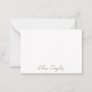 Monogram Modern Handwritten  Minimal Taupe Beige Card