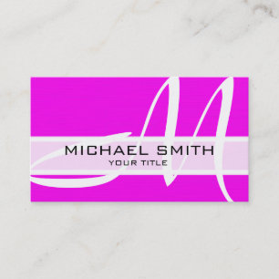 Monogram Modern Magenta Background Business Card
