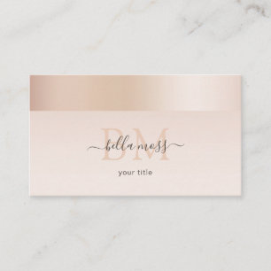 Monogram Modern Minimal beige Business Card