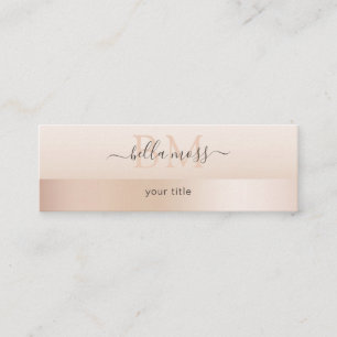 Monogram Modern Minimal beige Mini Business Card