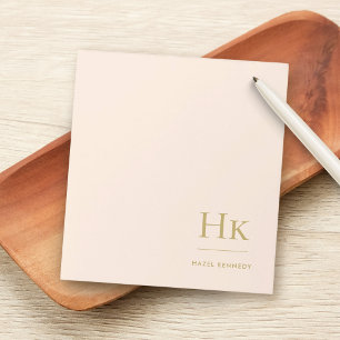 Monogram Modern Minimal Blush Pink Gold Simple Notepad