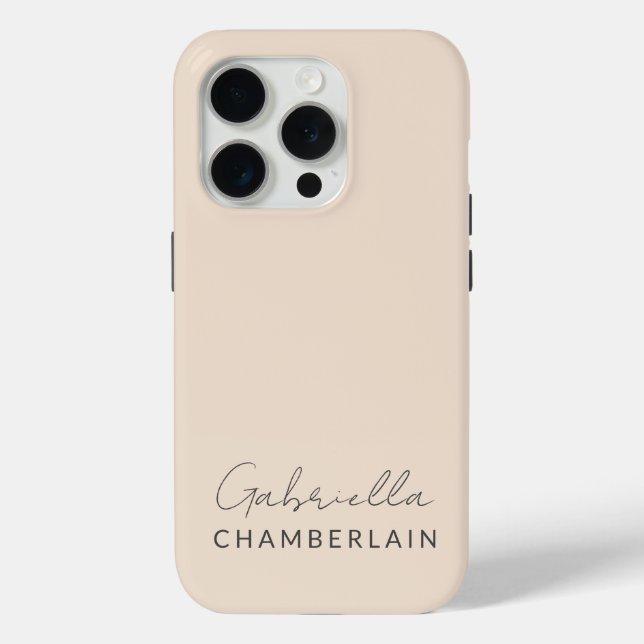 Monogram Modern Minimal Cream Case-Mate iPhone Case (Back)