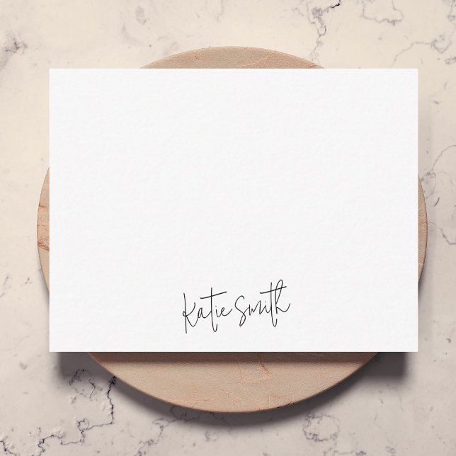 Monogram Modern Minimal Handwritten Script Card (Stylish handwritten name note cards by Guava - relaxed, modern, and easily customizable)