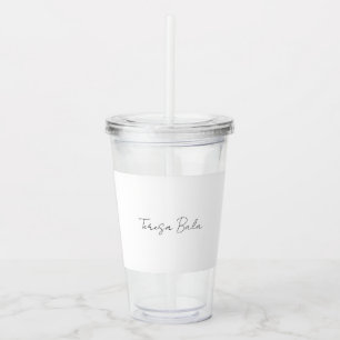 Monogram Modern Minimal Handwritten Script Design Acrylic Tumbler