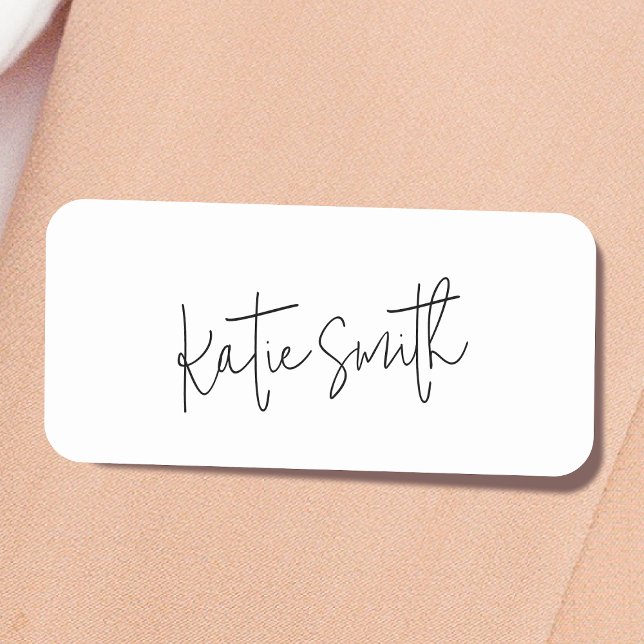 Monogram Modern Minimal Handwritten Script Name Tag (Creator Uploaded)
