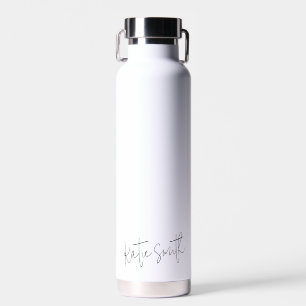 Monogram Modern Minimal Handwritten Script Water Bottle