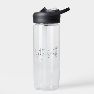 Monogram Modern Minimal Handwritten Script Water Bottle
