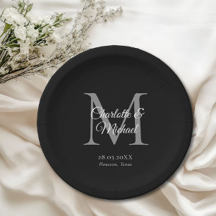 Monogram Modern Minimal Paper Plate