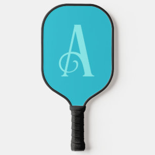 Monogram Modern Minimal Teal Pickleball Paddle