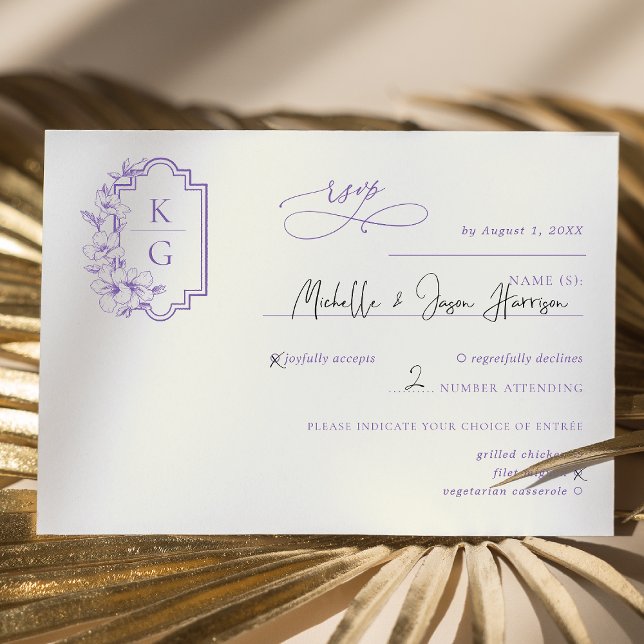 Monogram | Modern Minimal Wedding RSVP (Creator Uploaded)