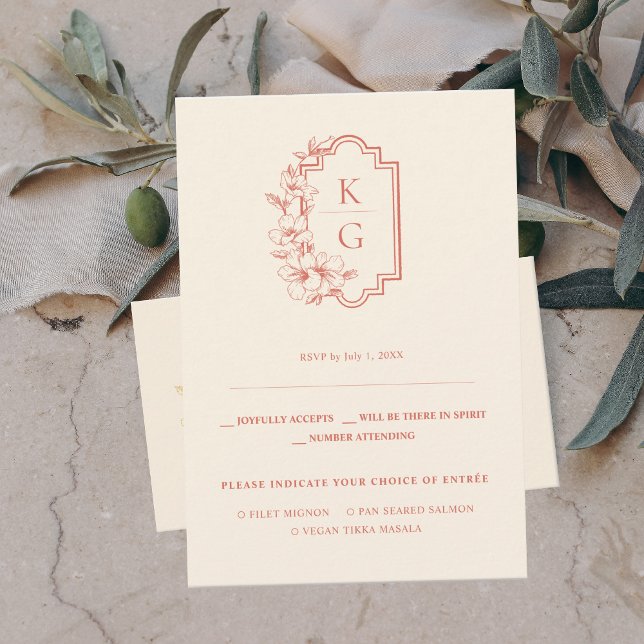 Monogram | Modern Minimal Wedding RSVP Announcement (Creator Uploaded)