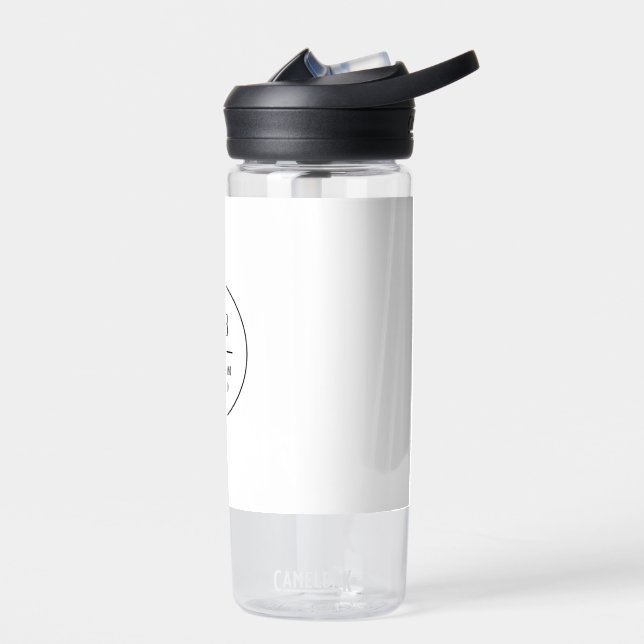 Monogram Modern Minimalist Clean Simple Stylish Water Bottle (Left)