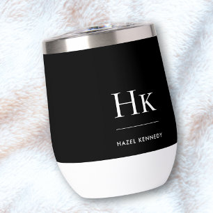 Monogram Modern Minimalist Elegant Black White