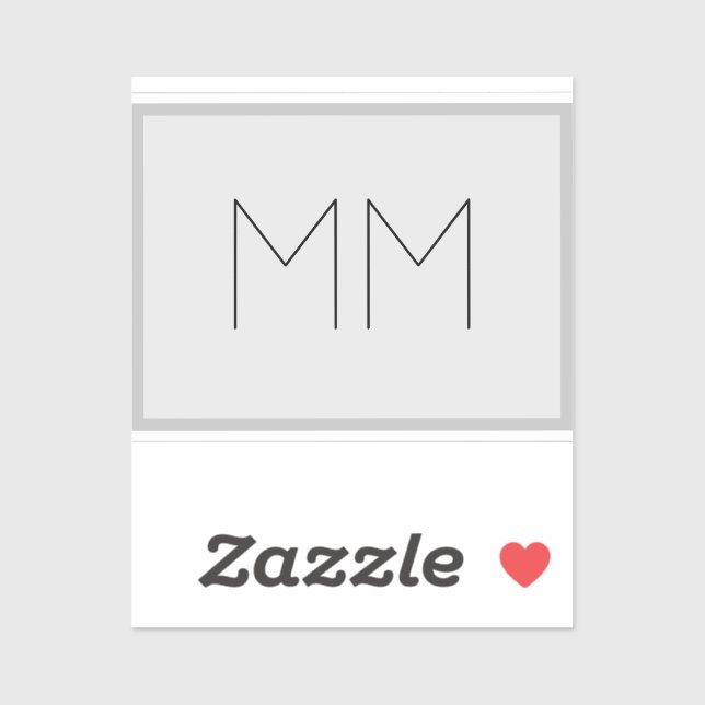 Monogram Modern Minimalist Name Initials (Sheet)