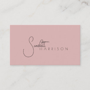 Monogram Modern Minimalist Professional Dusty Pink Business Card
