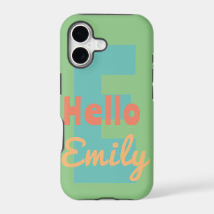 monogram modern mint coral pink peach