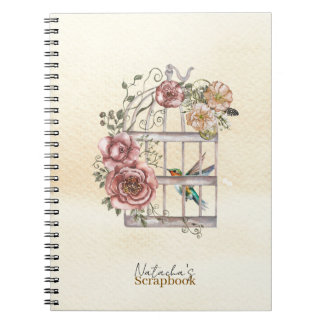 Monogram Modern pastel kraft paper Watercolor art Notebook