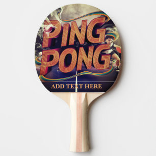 monogram modern personalised colourful with text ping pong paddle