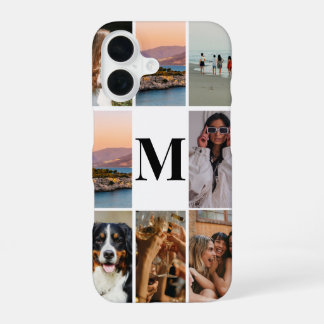 Monogram Modern Photo Collage iPhone 16 Case