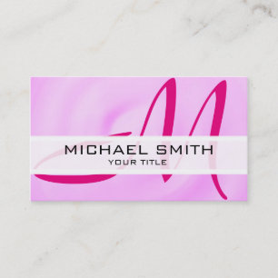 Monogram Modern Pink Abstract Background Business Card
