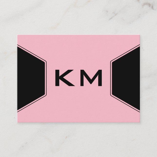 Monogram Modern (Pink) Business Card (Front)
