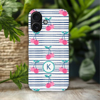 Monogram Modern Pink Cherry Preppy Girly