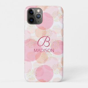 Monogram Modern Pink Girly Glitter Personalized Case-Mate iPhone Case