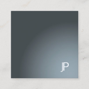Monogram Modern Plain Trendy Design Luxury Elegant Square Business Card