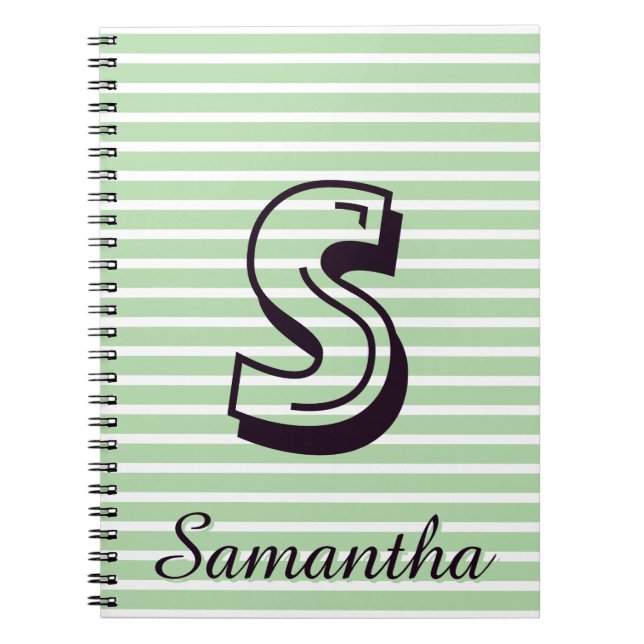 Monogram Modern Preppy Back-To-School Notebook (Front)