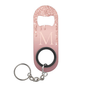 Monogram Modern Rose Gold Blush Glitter Sparkle