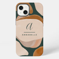 Monogram modern rust green abstract stylish chic